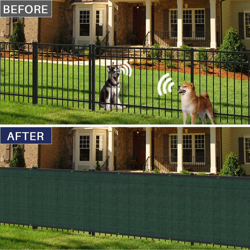 Windscreen4less Privacy Fence Screen 6'x50' Heavy Duty Windscreen Fencing Mesh Fabric Shade Cover for Outdoor Wall Garden Yard Pool Deck, Green - Image 2